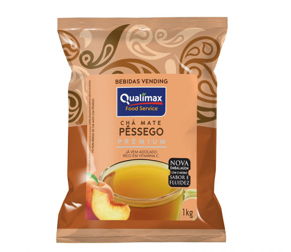 chá mate premium pêssego da qualimax