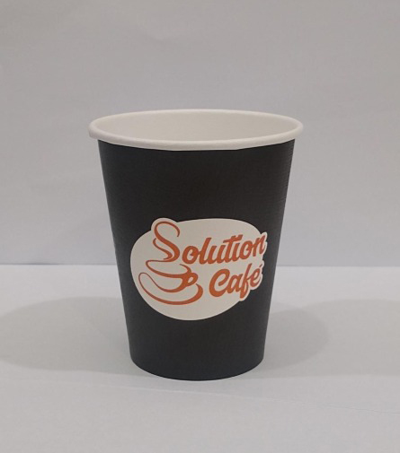 copo de papel descartável da solution café